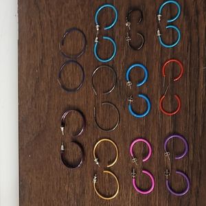 Set of 11 hoop earrings